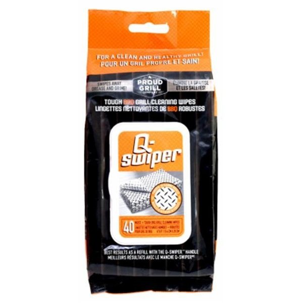 Proud Grill Proud Grill 247603 6 x 8 in. Q-Swiper BBQ Grill Cleaning Wipes Refill; 40 Count 247603